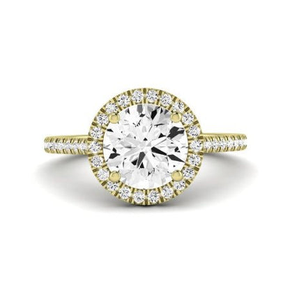 Columbine Moissanite Matching Band Only (does Not Include Engagement Ring)  For Ring With Round Center yellowgold