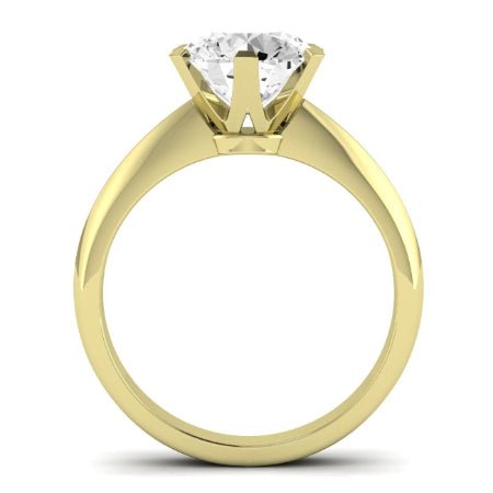 Senna Moissanite Matching Band Only (does Not Include Engagement Ring) For Ring With Round Center yellowgold