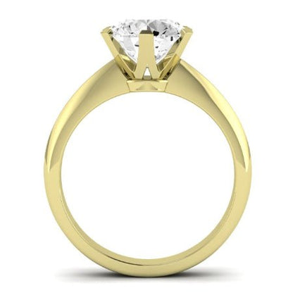 Senna Moissanite Matching Band Only (does Not Include Engagement Ring) For Ring With Round Center yellowgold