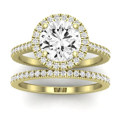 Columbine Moissanite Matching Band Only (does Not Include Engagement Ring)  For Ring With Round Center yellowgold