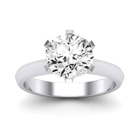 Senna Moissanite Matching Band Only (does Not Include Engagement Ring) For Ring With Round Center whitegold