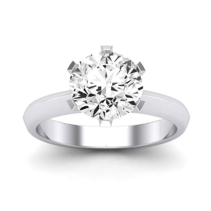 Senna Moissanite Matching Band Only (does Not Include Engagement Ring) For Ring With Round Center whitegold