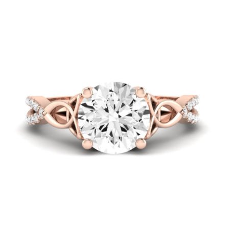 Pavonia Moissanite Matching Band Only (does Not Include Engagement Ring)  For Ring With Round Center rosegold