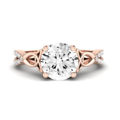 Pavonia Moissanite Matching Band Only (does Not Include Engagement Ring)  For Ring With Round Center rosegold
