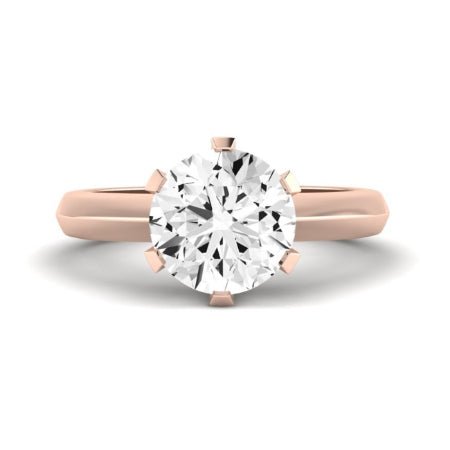Senna Moissanite Matching Band Only (does Not Include Engagement Ring) For Ring With Round Center rosegold