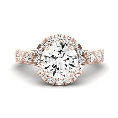 Aubretia Moissanite Matching Band Only (does Not Include Engagement Ring) For Ring With Round Center rosegold