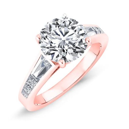 Bergamot Moissanite Matching Band Only (engagement Ring Not Included) For Ring With Round Center rosegold