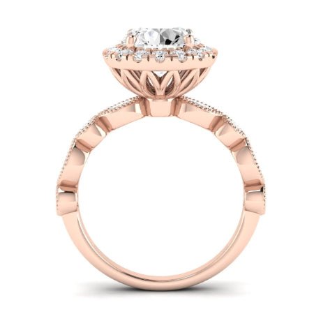 Aubretia Moissanite Matching Band Only (does Not Include Engagement Ring) For Ring With Round Center rosegold