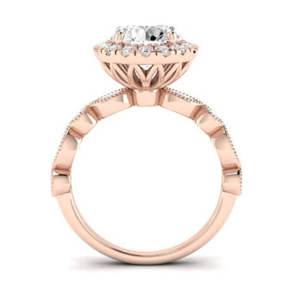 Aubretia Moissanite Matching Band Only (does Not Include Engagement Ring) For Ring With Round Center rosegold
