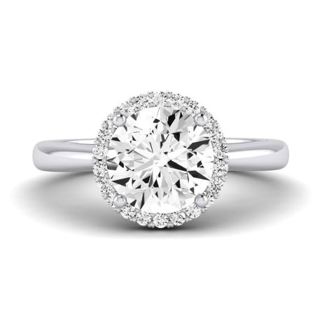 Calla Lily Moissanite Matching Band Only (does Not Include Engagement Ring) For Ring With Round Center whitegold