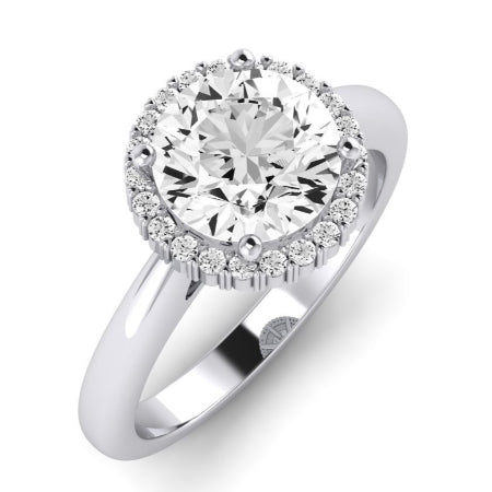 Calla Lily Moissanite Matching Band Only (does Not Include Engagement Ring) For Ring With Round Center whitegold