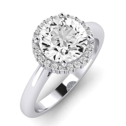 Calla Lily Moissanite Matching Band Only (does Not Include Engagement Ring) For Ring With Round Center whitegold