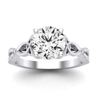 Pavonia Moissanite Matching Band Only (does Not Include Engagement Ring)  For Ring With Round Center whitegold