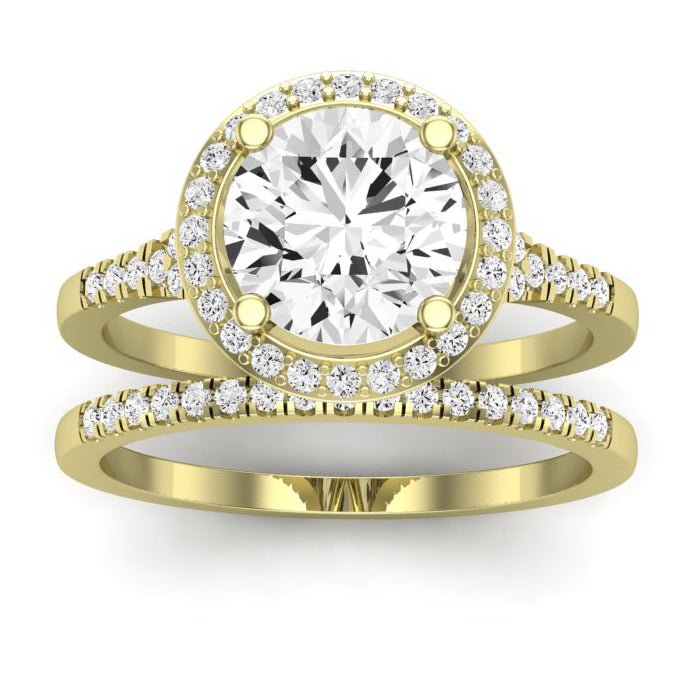 Desert Rose Moissanite Matching Band Only (engagement Ring Not Included) For Ring With Round Center yellowgold