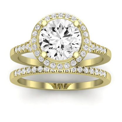 Desert Rose Moissanite Matching Band Only (engagement Ring Not Included) For Ring With Round Center yellowgold