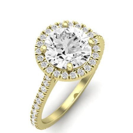 Columbine Moissanite Matching Band Only (does Not Include Engagement Ring)  For Ring With Round Center yellowgold