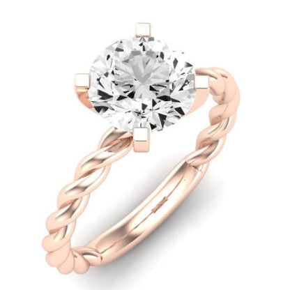 Balsam Moissanite Matching Band Only (does Not Include Engagement Ring) For Ring With Round Center rosegold