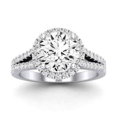 Silene Moissanite Matching Band Only ( Engagement Ring Not Included) For Ring With Round Center whitegold
