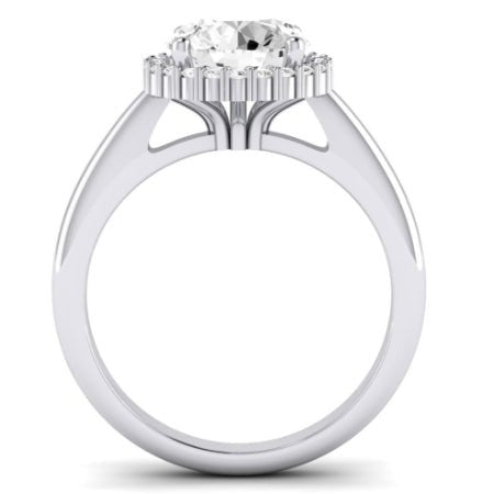 Calla Lily Moissanite Matching Band Only (does Not Include Engagement Ring) For Ring With Round Center whitegold