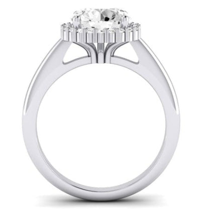 Calla Lily Moissanite Matching Band Only (does Not Include Engagement Ring) For Ring With Round Center whitegold