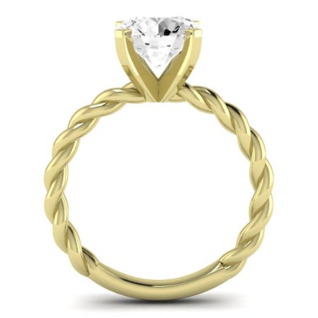 Balsam Moissanite Matching Band Only (does Not Include Engagement Ring) For Ring With Round Center yellowgold