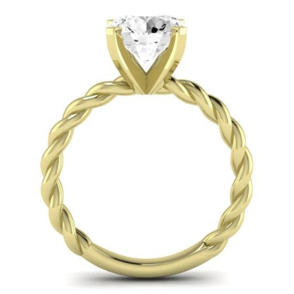 Balsam Moissanite Matching Band Only (does Not Include Engagement Ring) For Ring With Round Center yellowgold