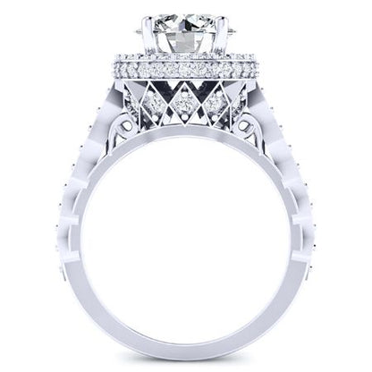 Rosanna Moissanite Matching Band Only (engagement Ring Not Included) For Ring With Round Center whitegold