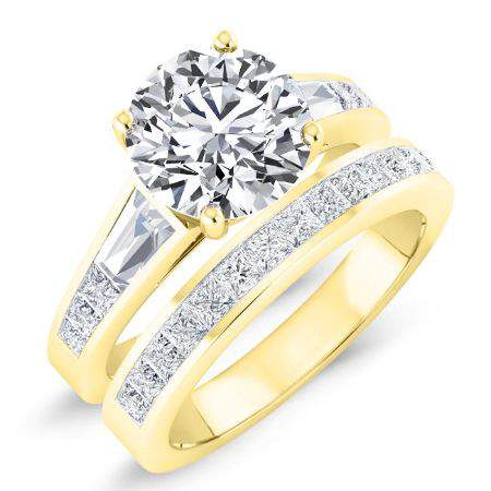 Bergamot Moissanite Matching Band Only (engagement Ring Not Included) For Ring With Round Center yellowgold