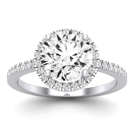 Bergenia Moissanite Matching Band Only (does Not Include Engagement Ring ) For Ring With Round Center whitegold