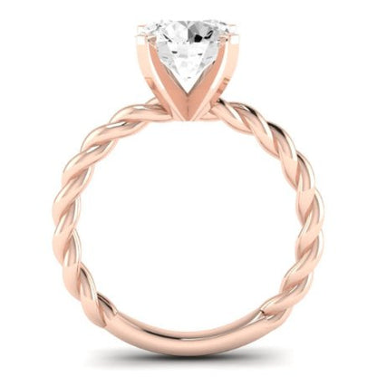 Balsam Moissanite Matching Band Only (does Not Include Engagement Ring) For Ring With Round Center rosegold