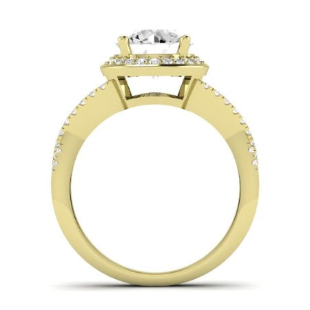 Moonflower Moissanite Matching Band Only (does Not Include Engagement Ring) For Ring With Round Center yellowgold
