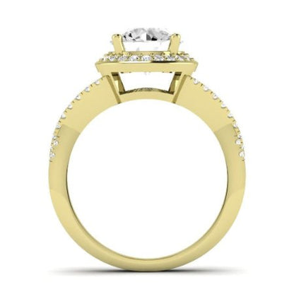 Moonflower Moissanite Matching Band Only (does Not Include Engagement Ring) For Ring With Round Center yellowgold