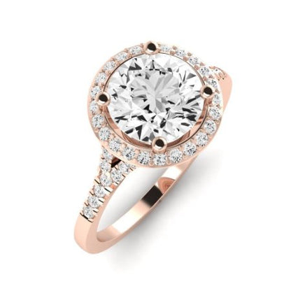 Desert Rose Moissanite Matching Band Only (engagement Ring Not Included) For Ring With Round Center rosegold