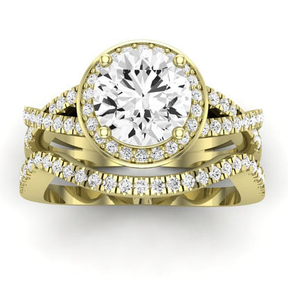 Moonflower Diamond Matching Band Only (does Not Include Engagement Ring) For Ring With Round Center yellowgold