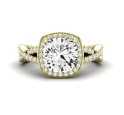 Moonflower Cushion Diamond Engagement Ring (Lab Grown Igi Cert) yellowgold