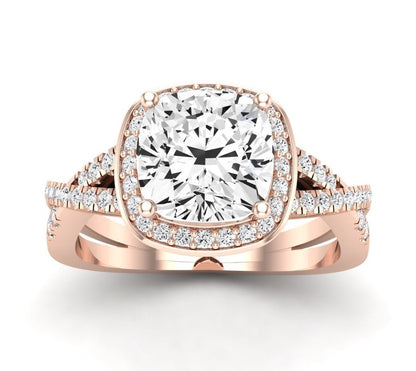 Moonflower Cushion Diamond Engagement Ring (Lab Grown Igi Cert) rosegold