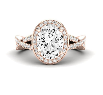 Moonflower Oval Diamond Engagement Ring (Lab Grown Igi Cert) rosegold