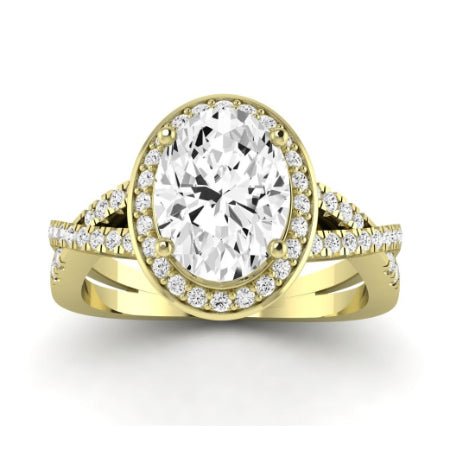 Moonflower Oval Moissanite Bridal Set yellowgold