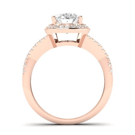 Moonflower Oval Moissanite Bridal Set rosegold