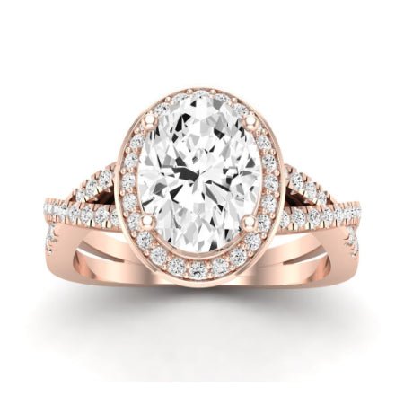 Moonflower Oval Moissanite Bridal Set rosegold