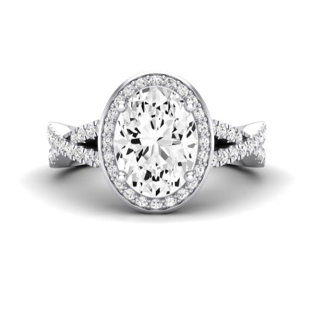 Moonflower Oval Moissanite Bridal Set whitegold