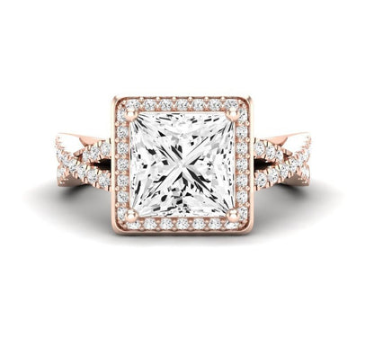 Moonflower Princess Diamond Engagement Ring (Lab Grown Igi Cert) rosegold