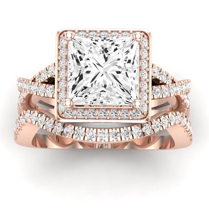 Moonflower Princess Moissanite Bridal Set rosegold