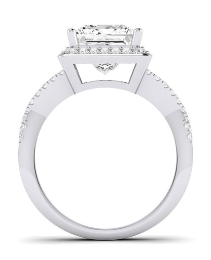 Moonflower Princess Moissanite Engagement Ring whitegold