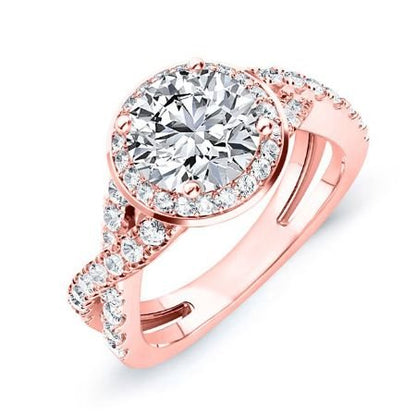Moonflower Round Moissanite Bridal Set rosegold