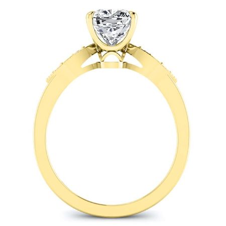 Mulberry Cushion Moissanite Bridal Set yellowgold