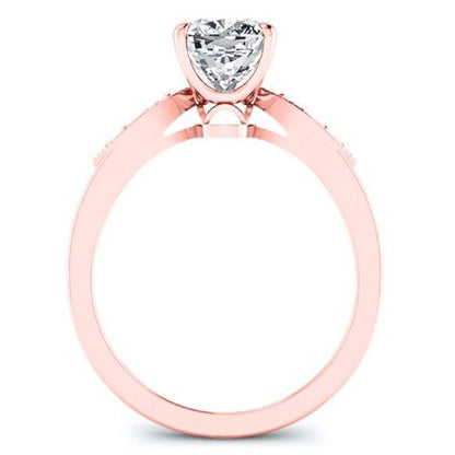 Mulberry Cushion Moissanite Bridal Set rosegold
