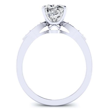 Mulberry Diamond Matching Band Only (engagement Ring Not Included) For Ring With Cushion Center whitegold