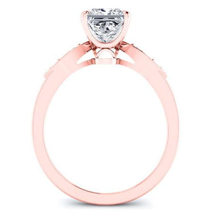 Mulberry Diamond Matching Band Only (engagement Ring Not Included) For Ring With Princess Center rosegold