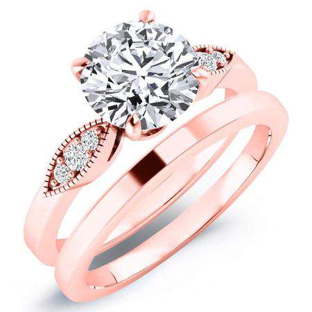 Mulberry Round Moissanite Bridal Set rosegold